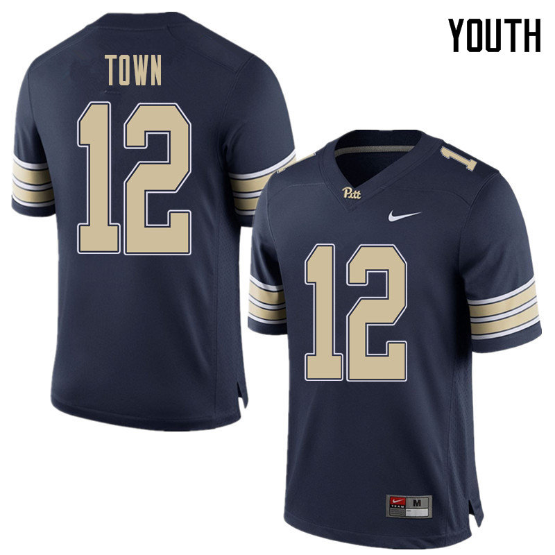 Youth #12 Ricky Town Pittsburgh Panthers College Football Jerseys Sale-Home Blue